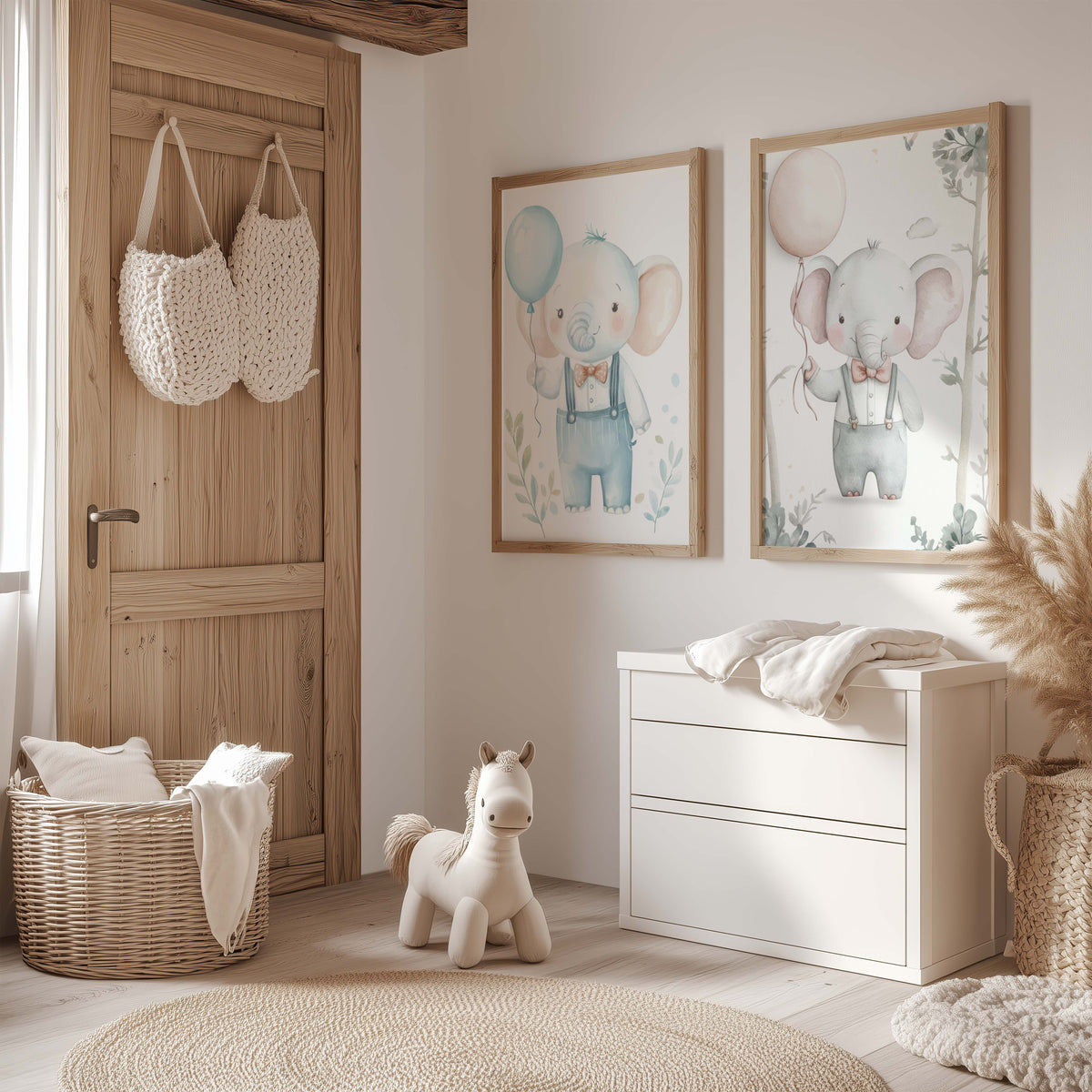 Watercolor elephant nursery print baby room wall art product image 2