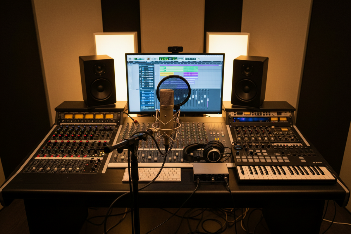 myDMs artist recording studio angle for Artist Starter Package